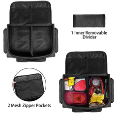 samdew side pockets with flap for quick small-item storage and security