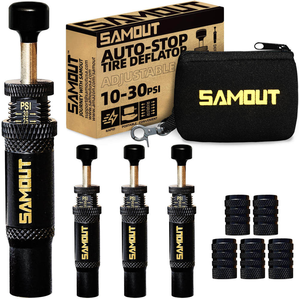 SAMOUT front view of screw-on deflator showing exterior design and rugged build