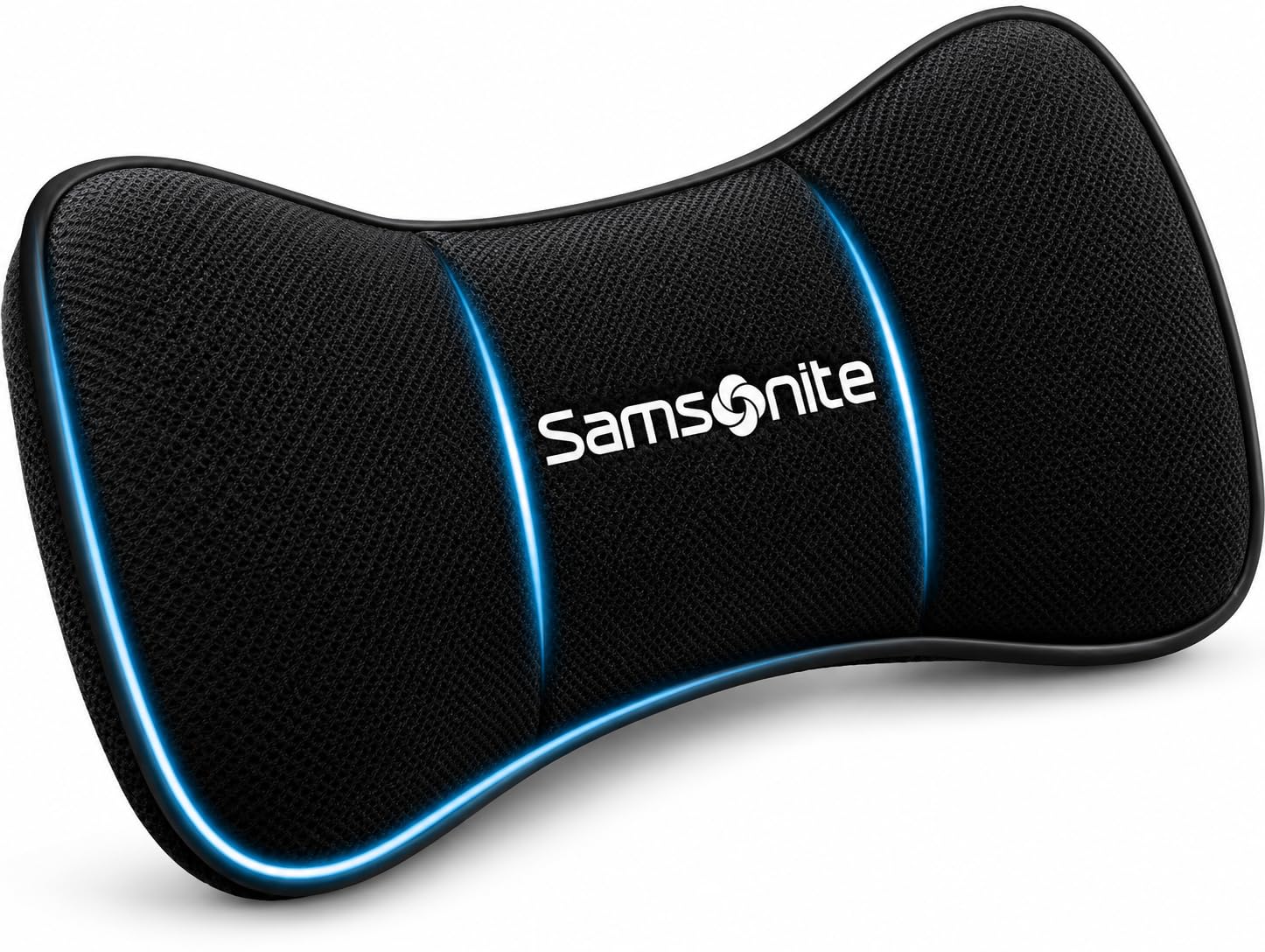Samsonite front view of car neck pillow showing compact ergonomic support