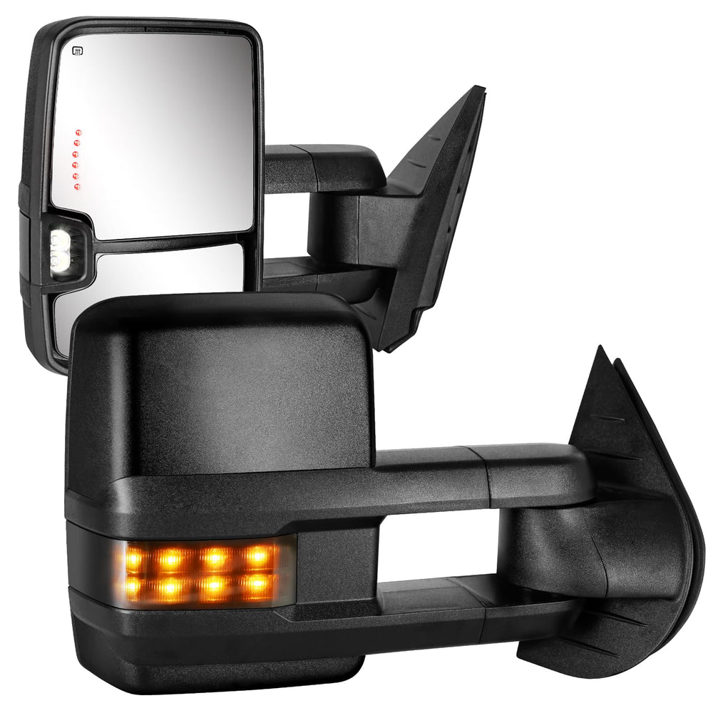 Sanooer front view pair showing complete towing mirror set and improved visibility