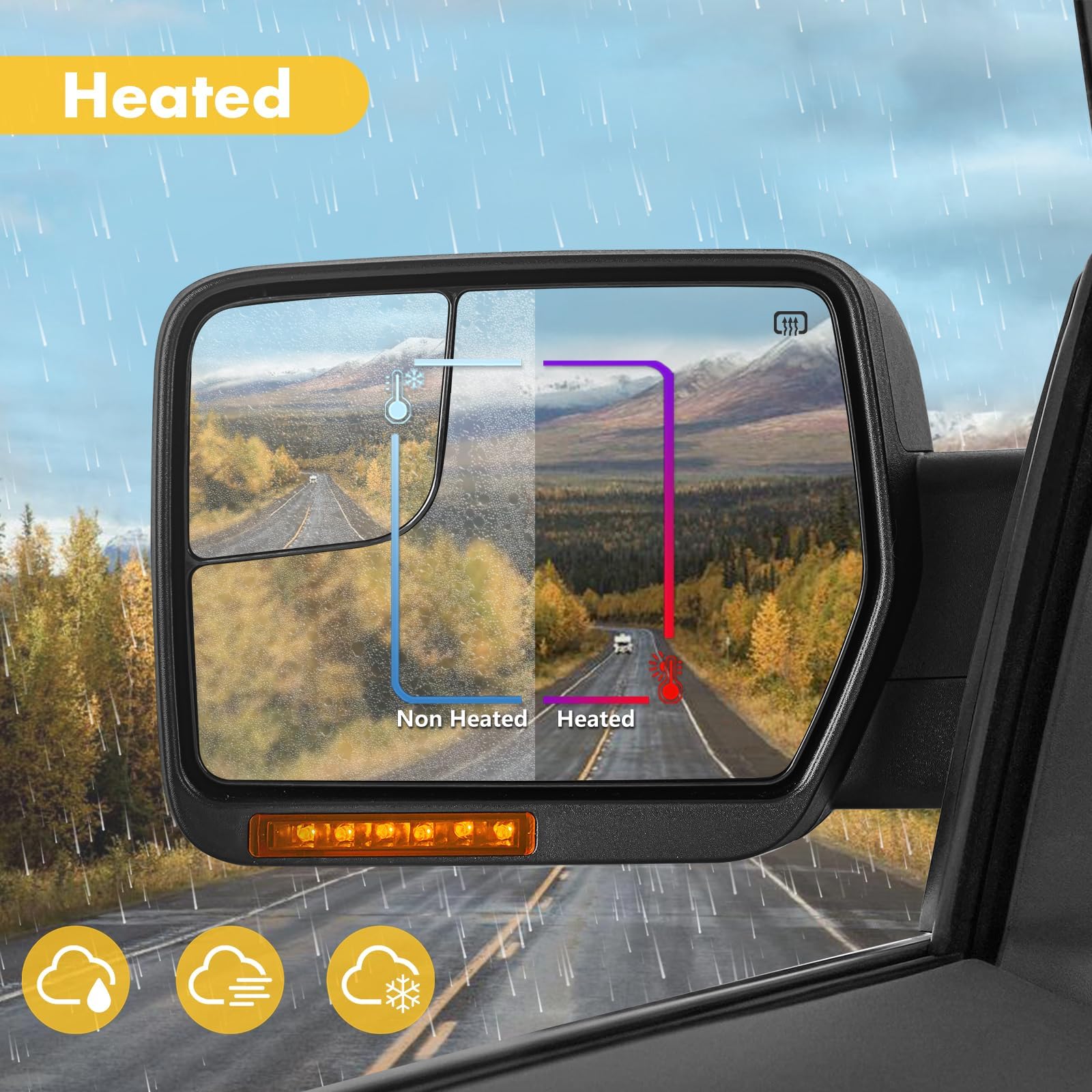 Sanooer puddle light projecting ground illumination for safer truck entry