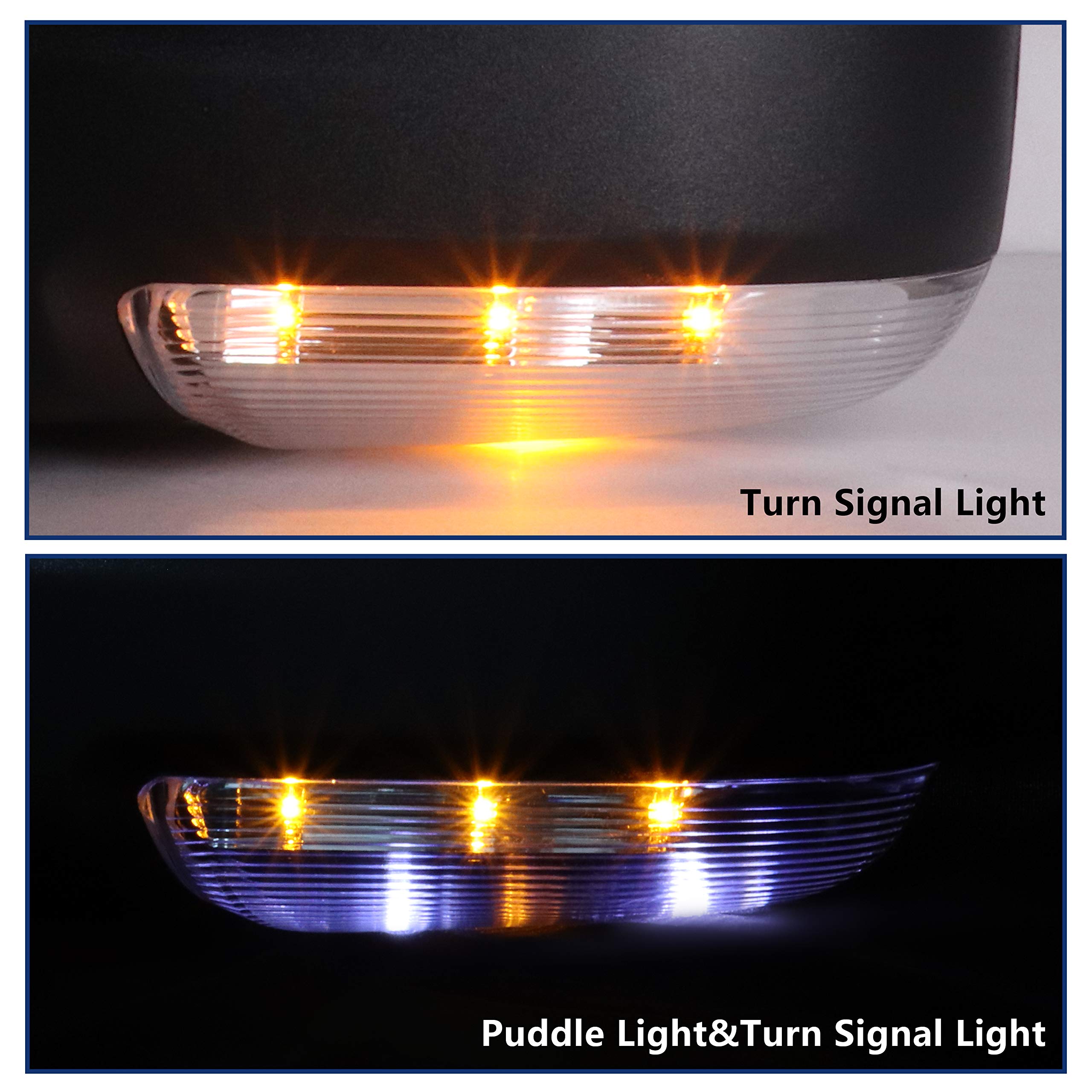 Sanooer illuminated turn signal and puddle lamp showing visibility benefit