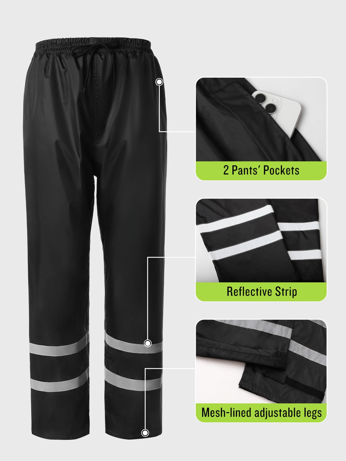 SaphiRose compact folded rain suit packed for easy transport and storage