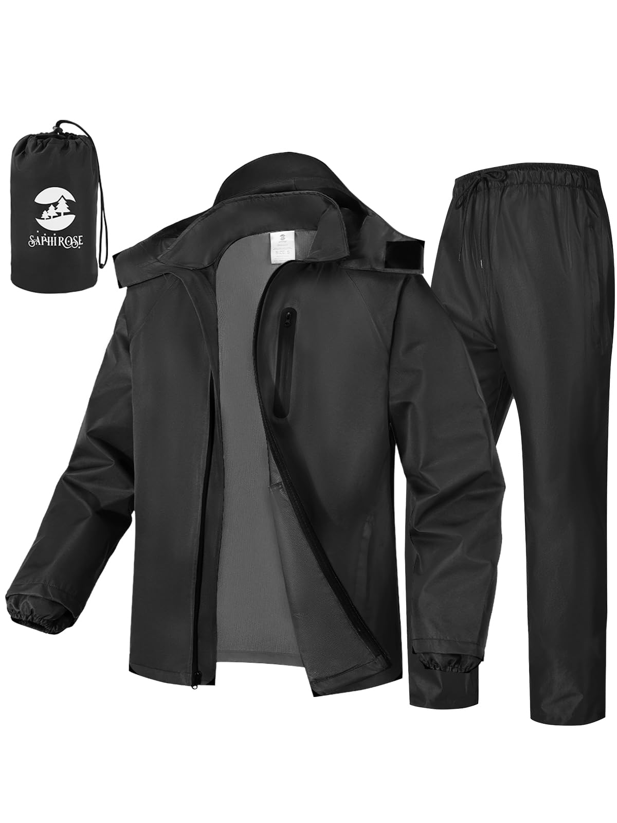 SaphiRose front view of jacket and pants showing full coverage and fit