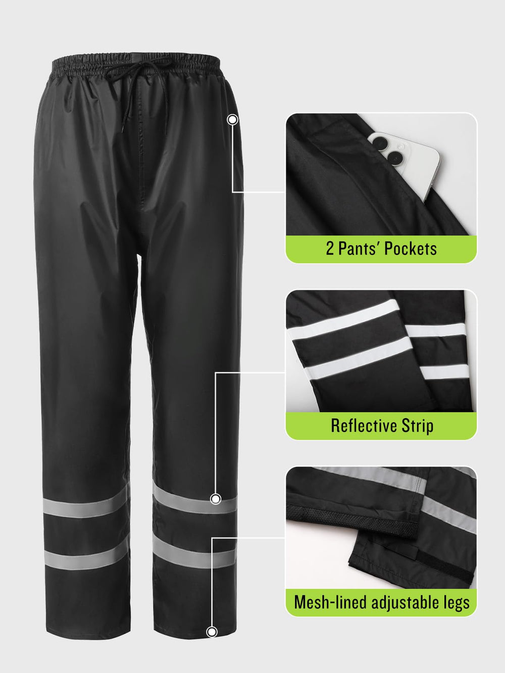 SaphiRose compact packed rain suit for easy travel and storage