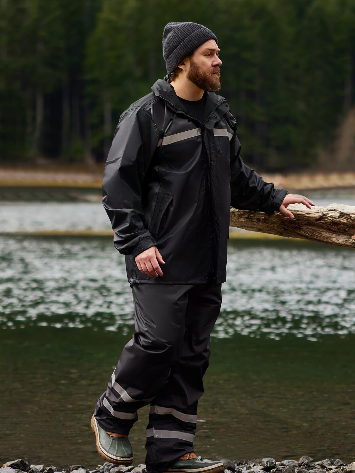 SaphiRose pants reflective stripes enhancing night visibility for riders and workers