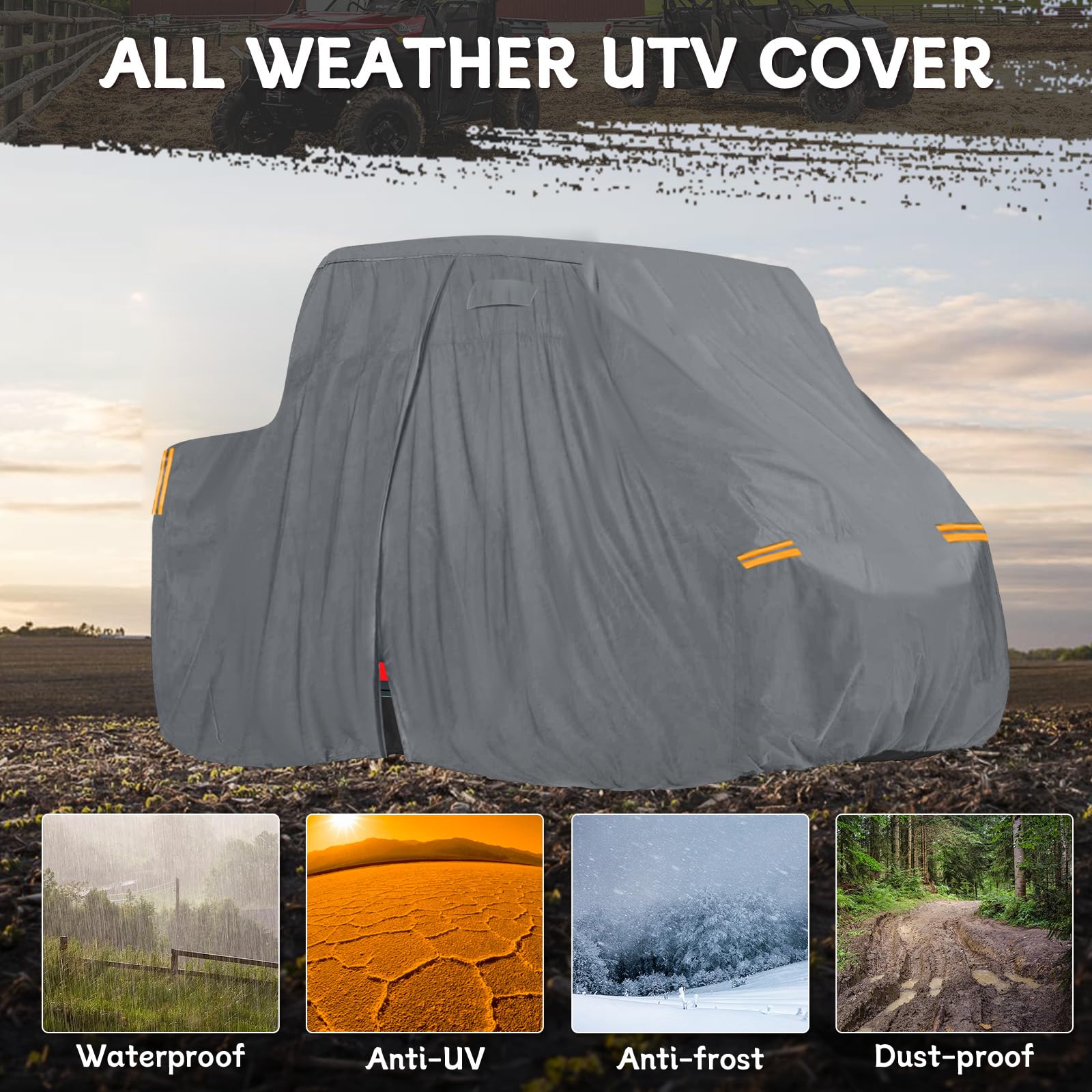 SAPUBK cover on Kawasaki Mule in outdoor lifestyle scene for protection