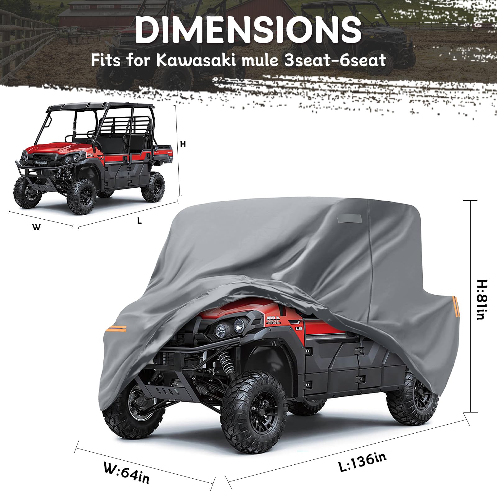 SAPUBK sewn windproof straps and buckles secure cover in wind
