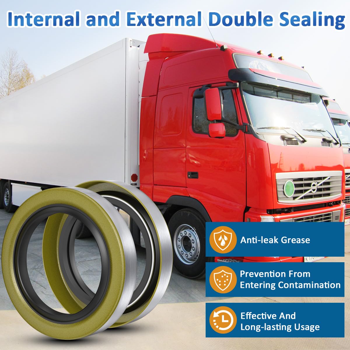 SAQXK seal in a trailer hub maintenance scene illustrating real-world contamination protection