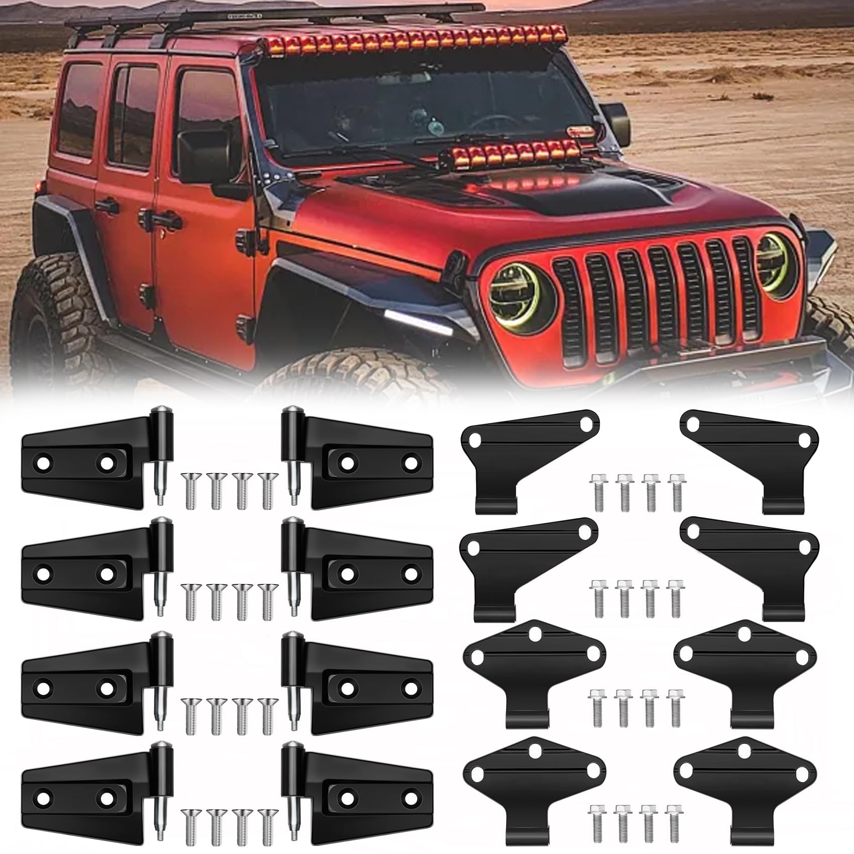 Saree front view of full hinge assembly showing complete kit and easy replacement benefit