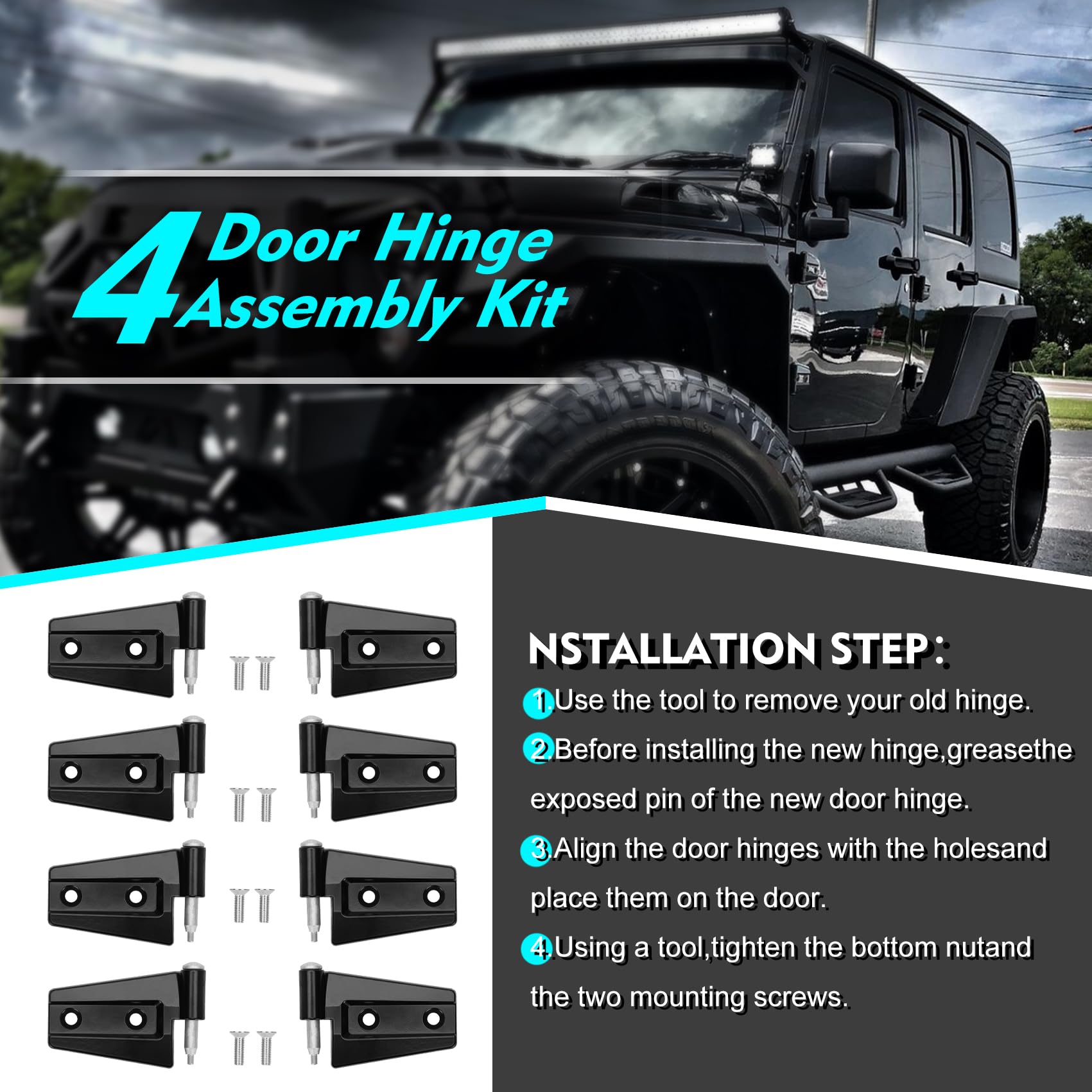 Saree Jeep with replaced hinges in offroad setting showing durability and reliable performance benefit