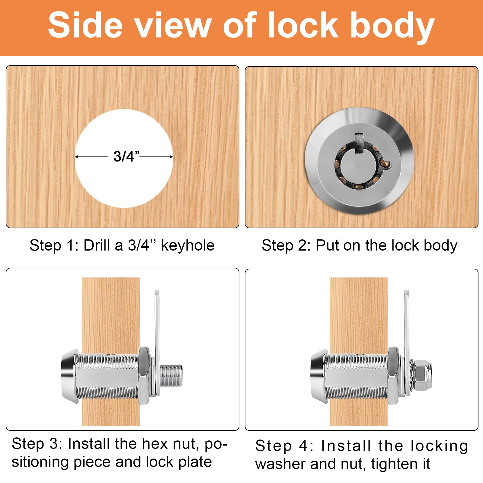 Sartatue lock installed on RV compartment illustrating secure, neat fit