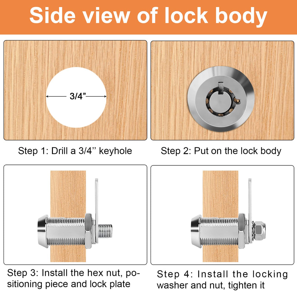 Sartatue lock installed on RV compartment illustrating secure, neat fit