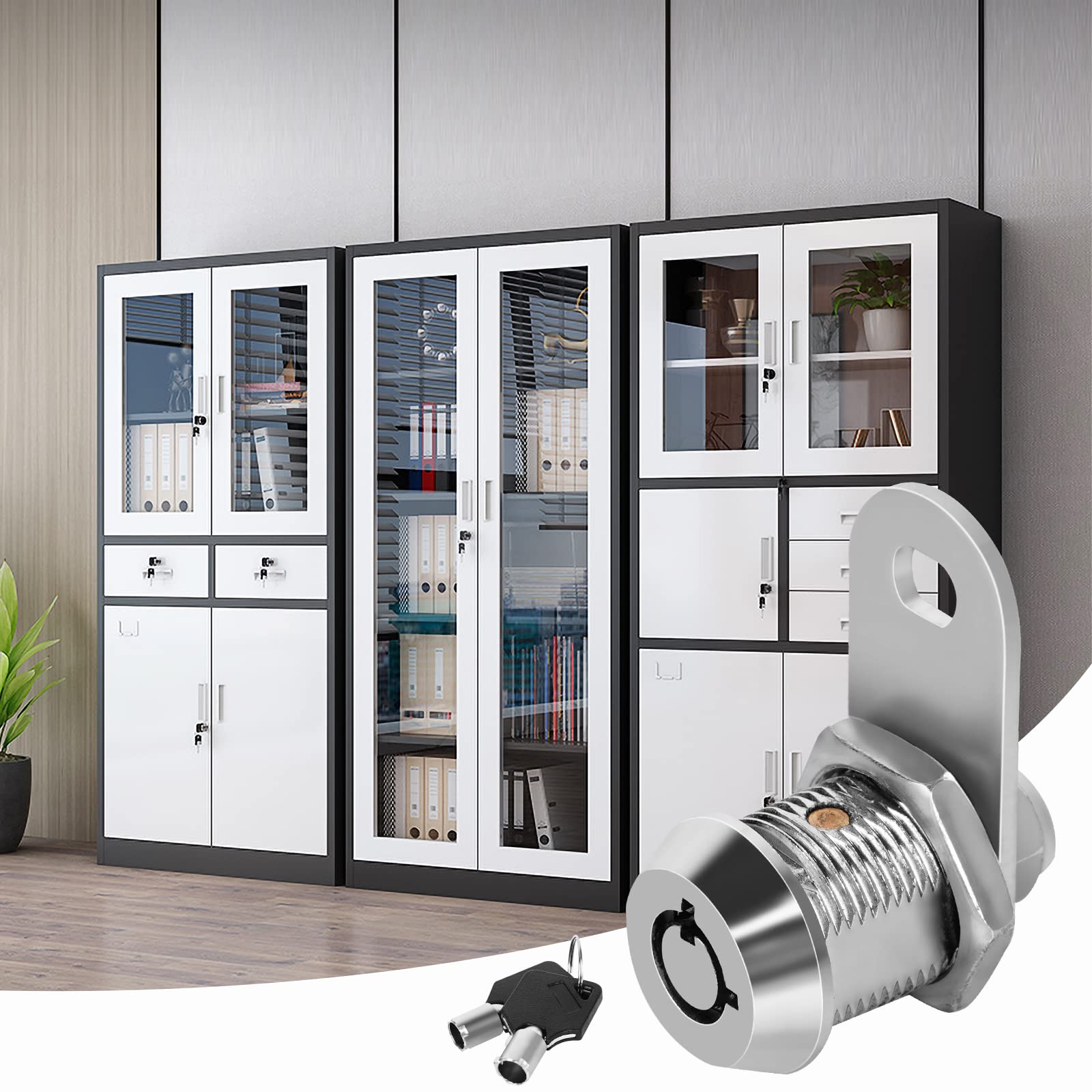 Sartatue lifestyle image of camper storage with locks installed for organized access