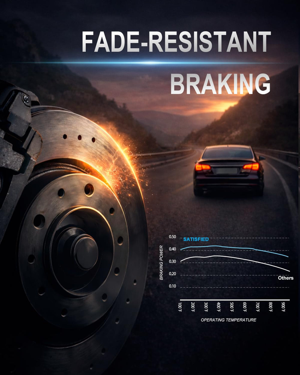 SATISFIED lifestyle view of truck driving highlighting reliable braking