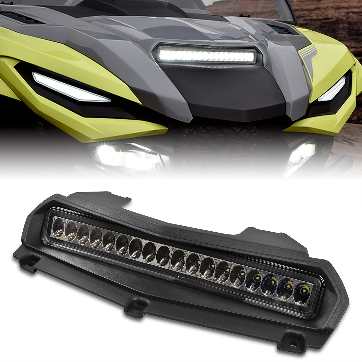 SAUTVS front hood scoop installed on RMAX improves forward visibility