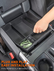 Savadicar overhead showing six compartments that organize essentials