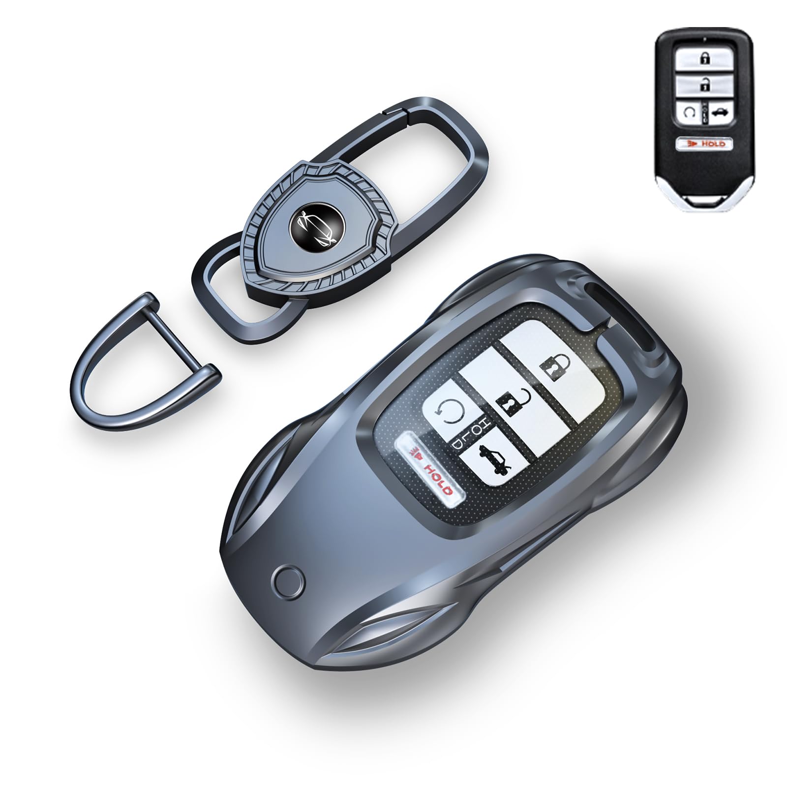 saxsion front view of key fob cover showing shape and clean finish, protects fob