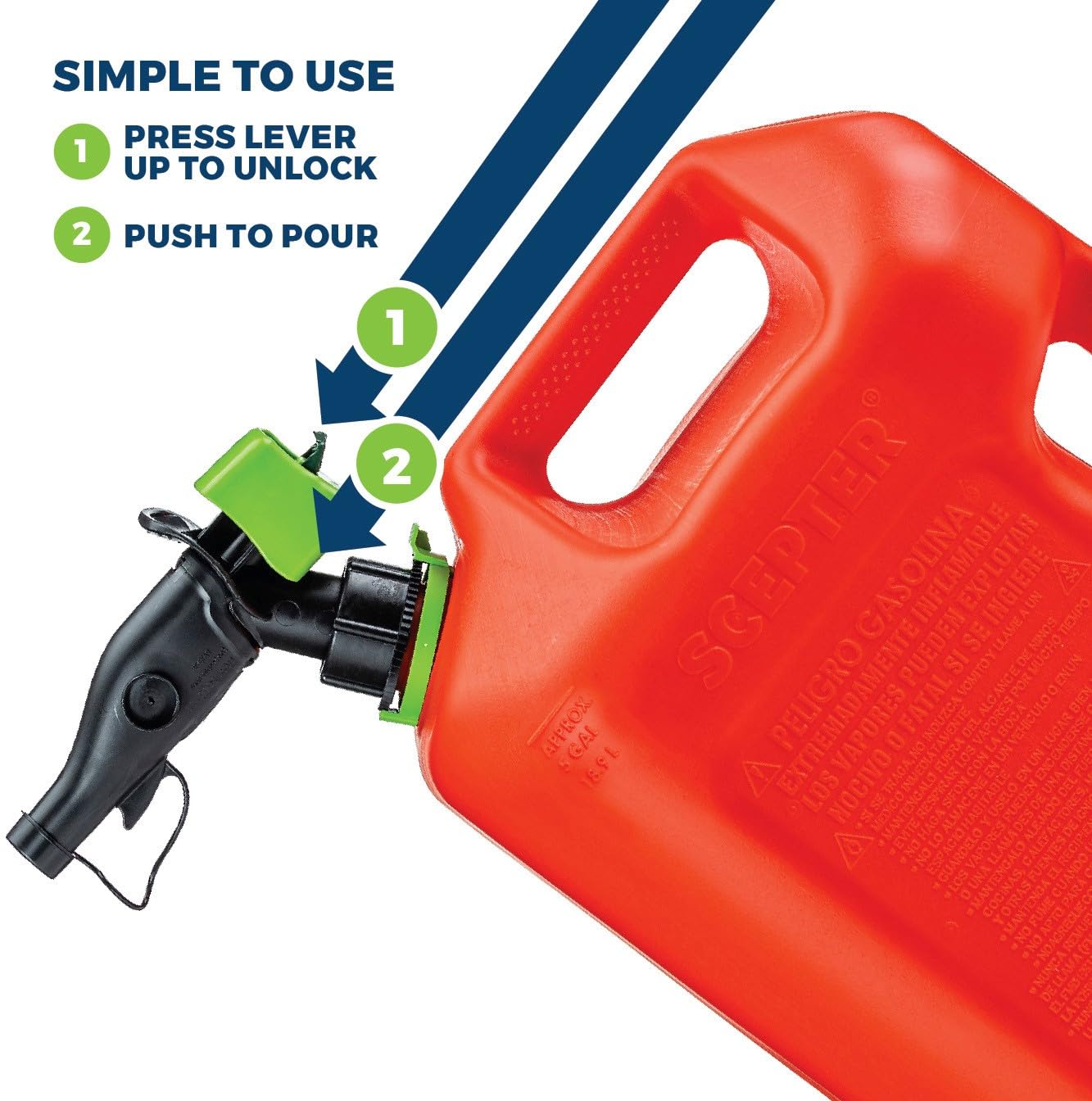 Scepter side label with specifications aiding buyer understanding and safe use