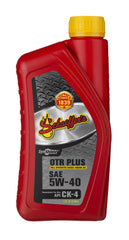 Schaeffer SynShield OTR Plus 5W-40 front bottle showing label and specs for easy identification and correct use