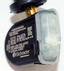 Schrader EZ-Sensor top label detail showing blank ID ready for programming benefit