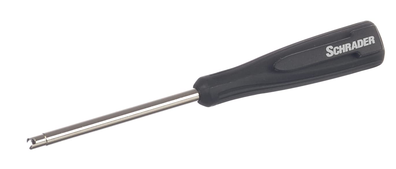 Schrader front view of torque tool showing ergonomic handle and precise torque benefit