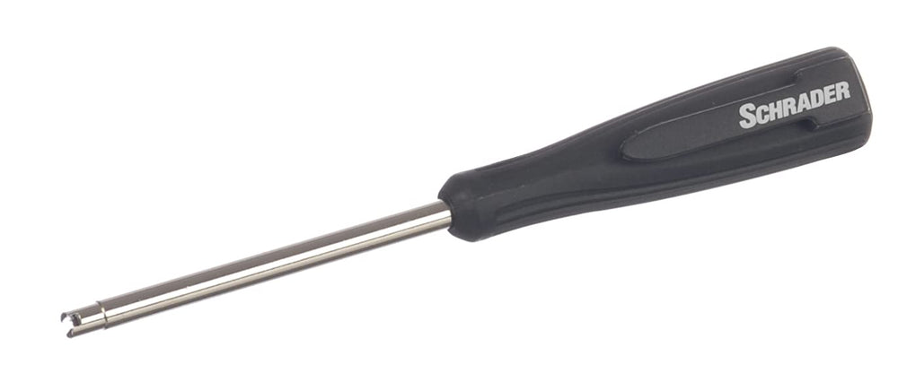 Schrader front view of torque tool showing ergonomic handle and precise torque benefit