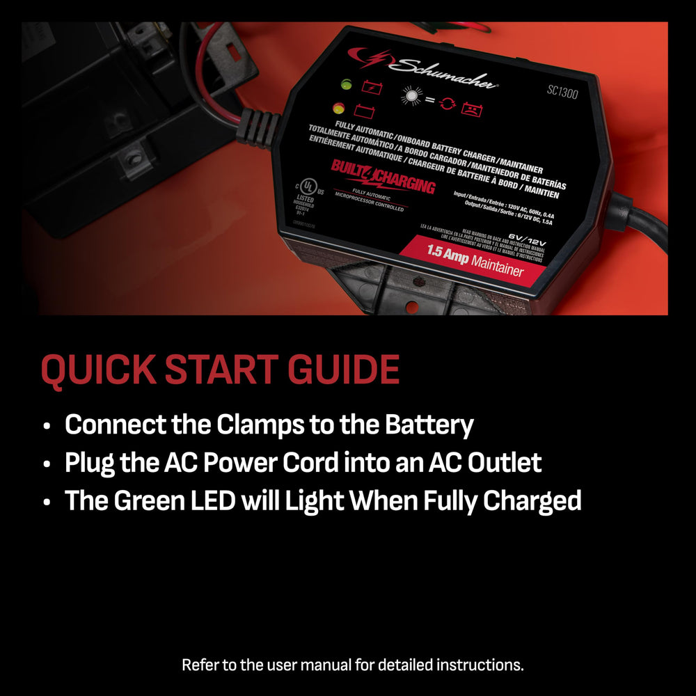 Schumacher SC1300 mounted in engine bay demonstrating compact installation