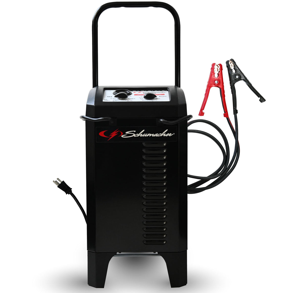 Schumacher SC1445 front view showing robust steel case and mobility benefit