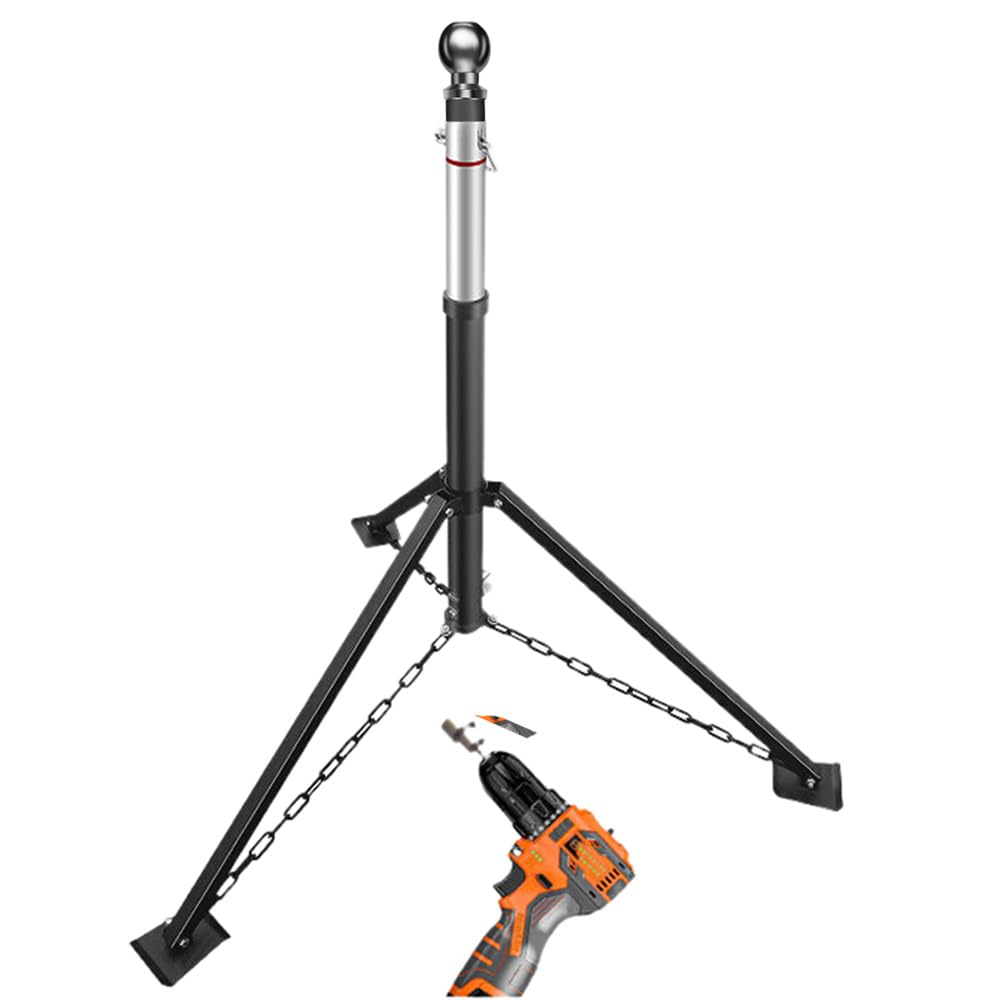 Schumaho tripod front view showing sturdy steel frame and wide base for stable support