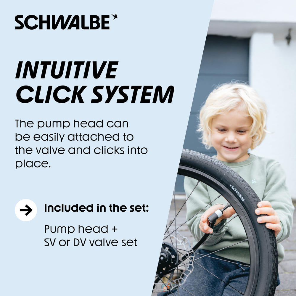 Schwalbe Clik next to coin for size scale to show compact portability