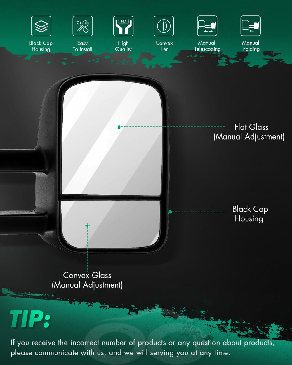 SCITOO close-up of mirror glass clarity improving rear visibility