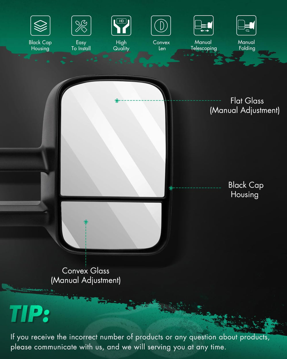 SCITOO closeup of dual glass lenses with flat and convex sections improving field of view