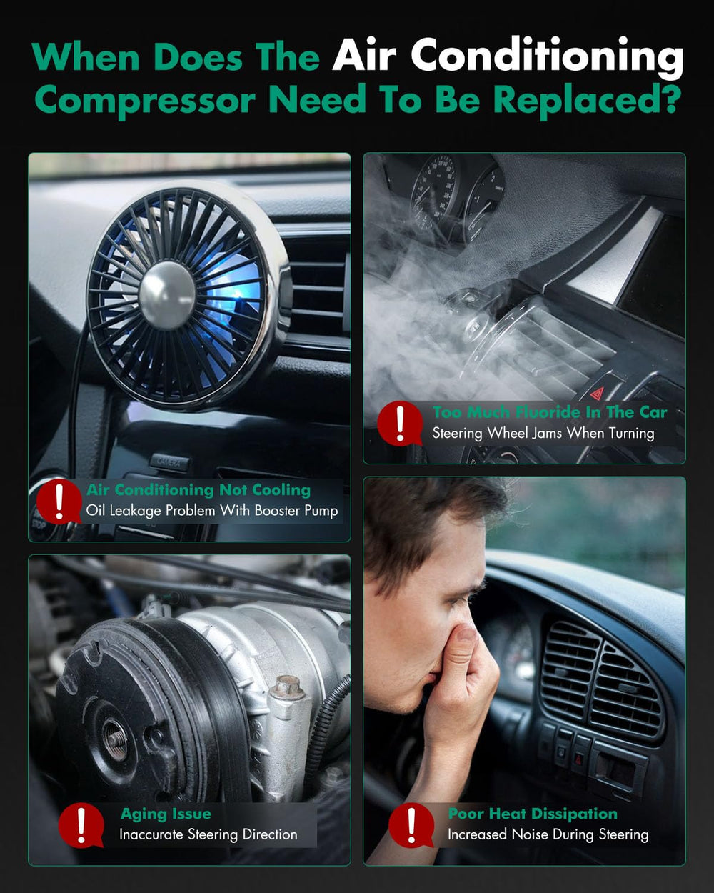 SCITOO compressor installed in a Dodge Journey engine bay demonstrating real-world compatibility
