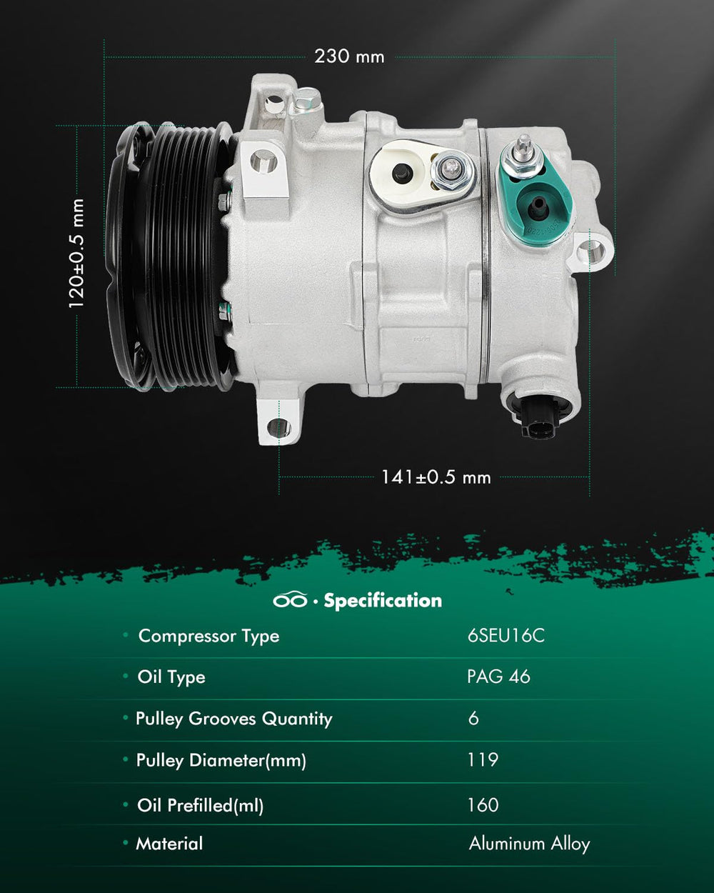 SCITOO compressor packaged with hardware showing complete replacement kit