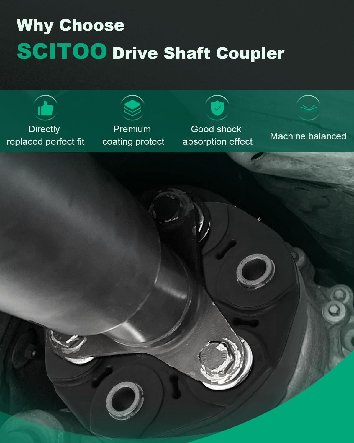 SCITOO coupler installed on a Transit driveshaft demonstrating restored smoothness