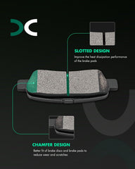 SCITOO close-up of pad profile revealing ceramic surface for quieter braking