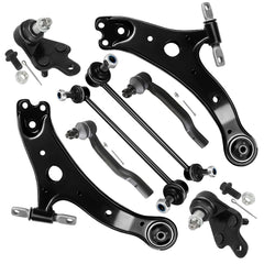 SCITOO front suspension kit overview showing all eight components and improved front stability