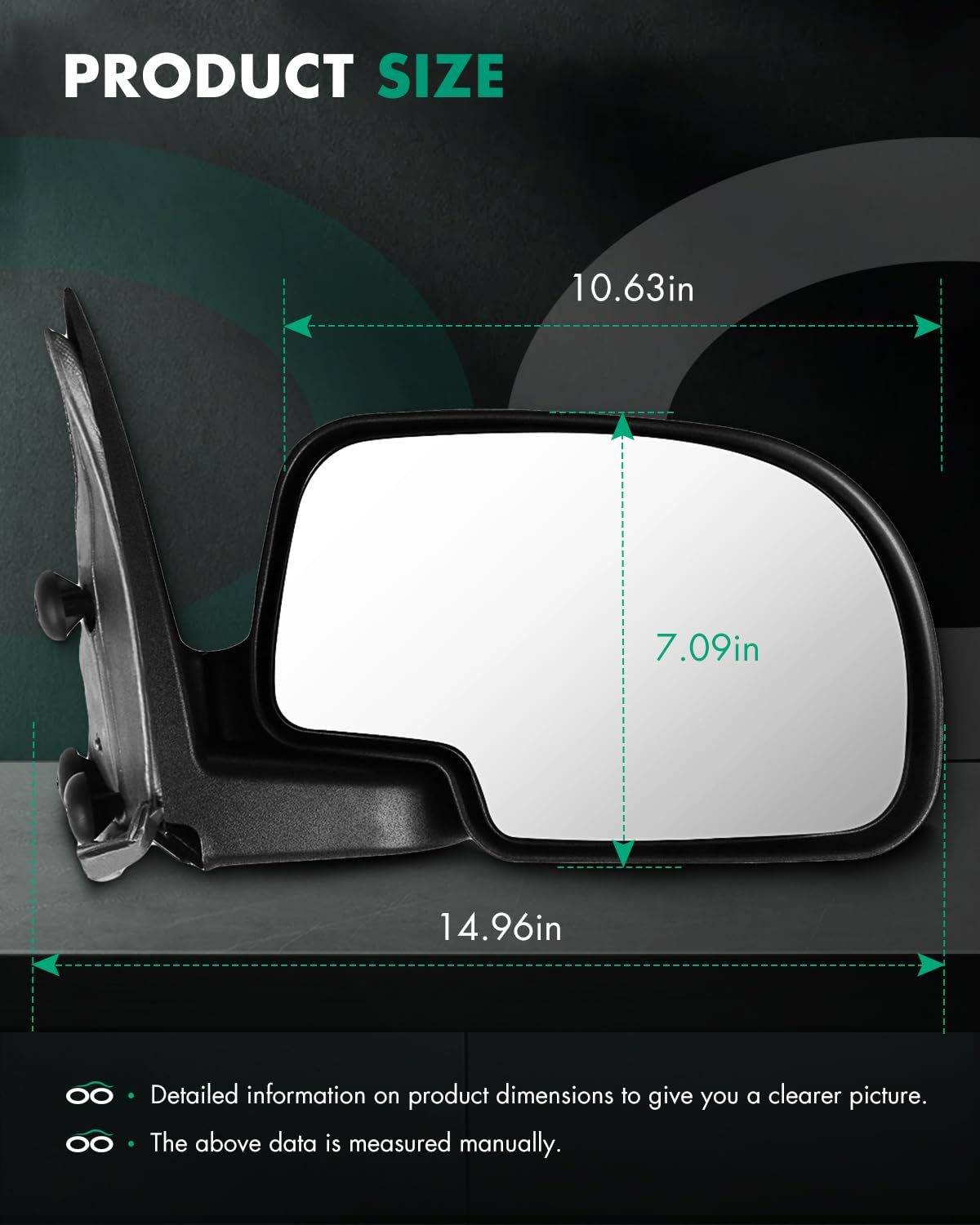 SCITOO close-up of mirror glass demonstrating clear adjustable view