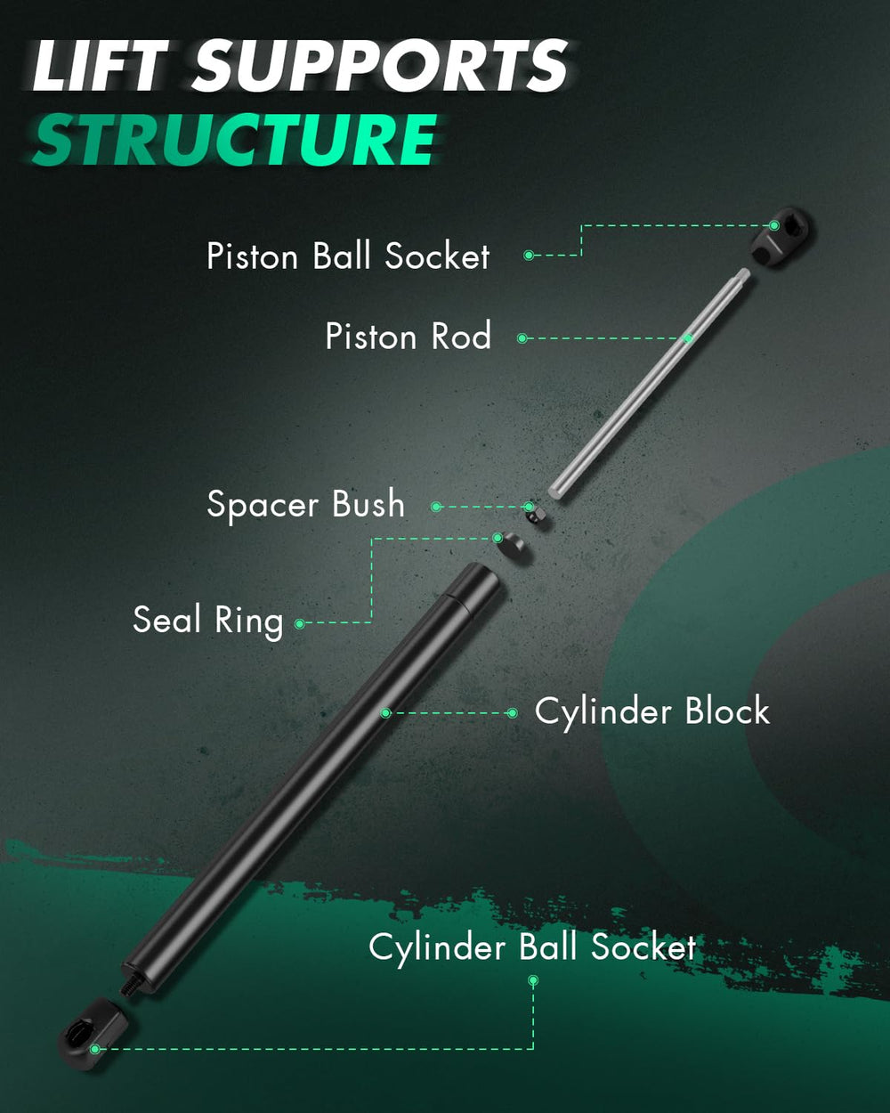 SCITOO struts next to ruler showing length for correct fit confirmation