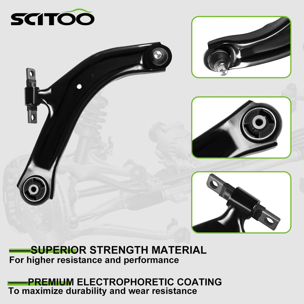 SCITOO right lower control arm detail showing pre-greased ball joint