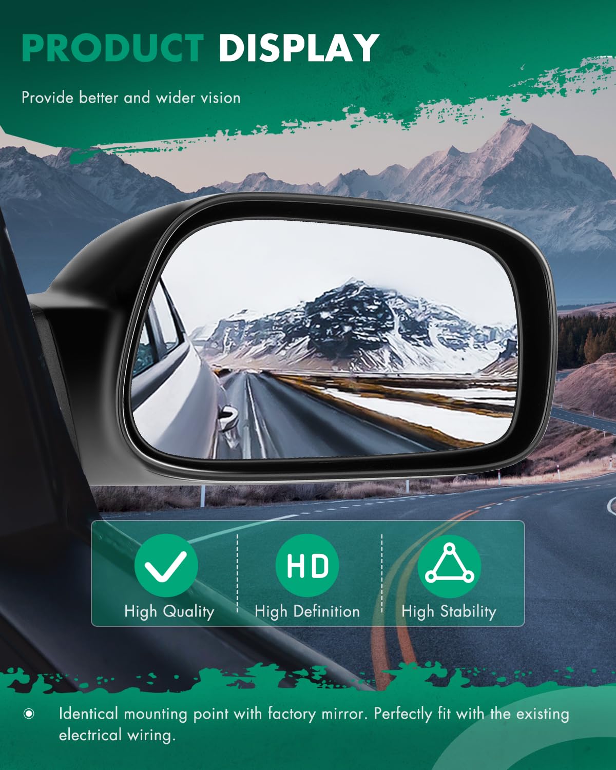 SCITOO mirror glass at angle showing clear reflective view benefit