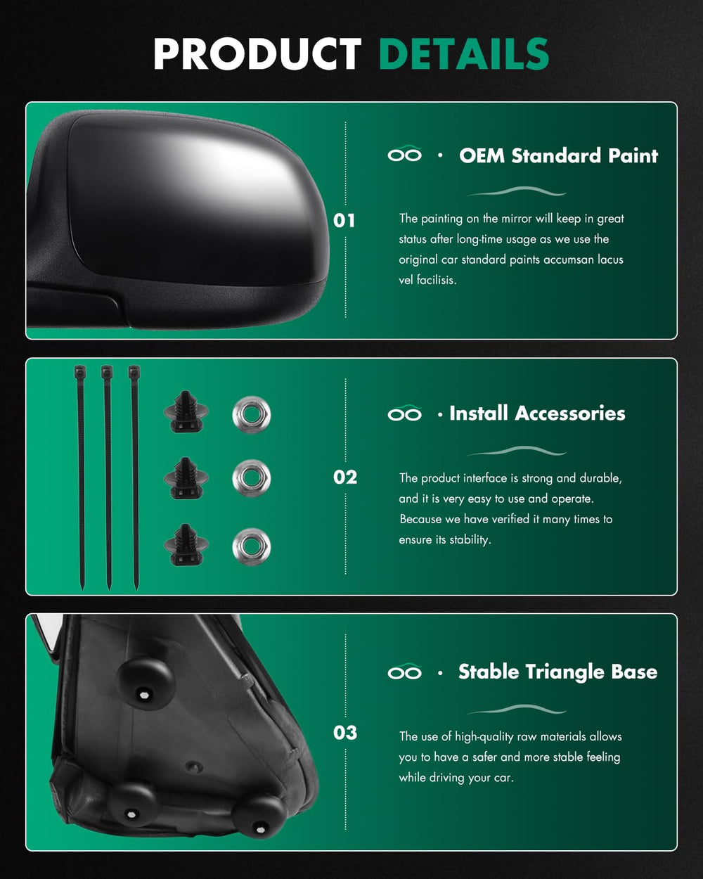 SCITOO mirror mounting area showing bolt pattern for easy installation