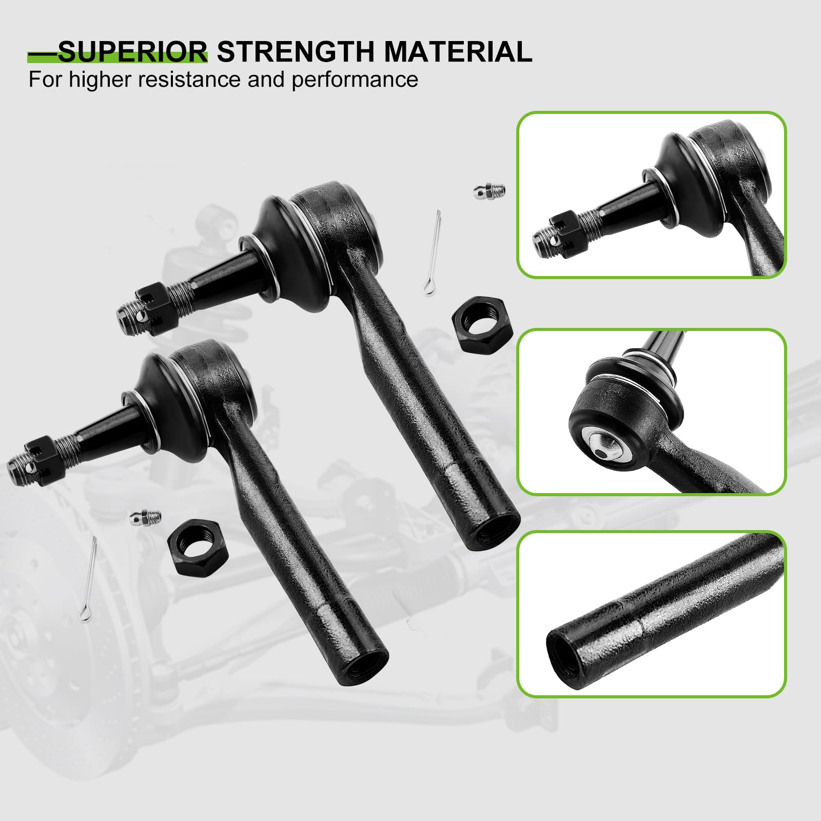 SCITOO outer tie rod detail showing ball joint for precise steering response