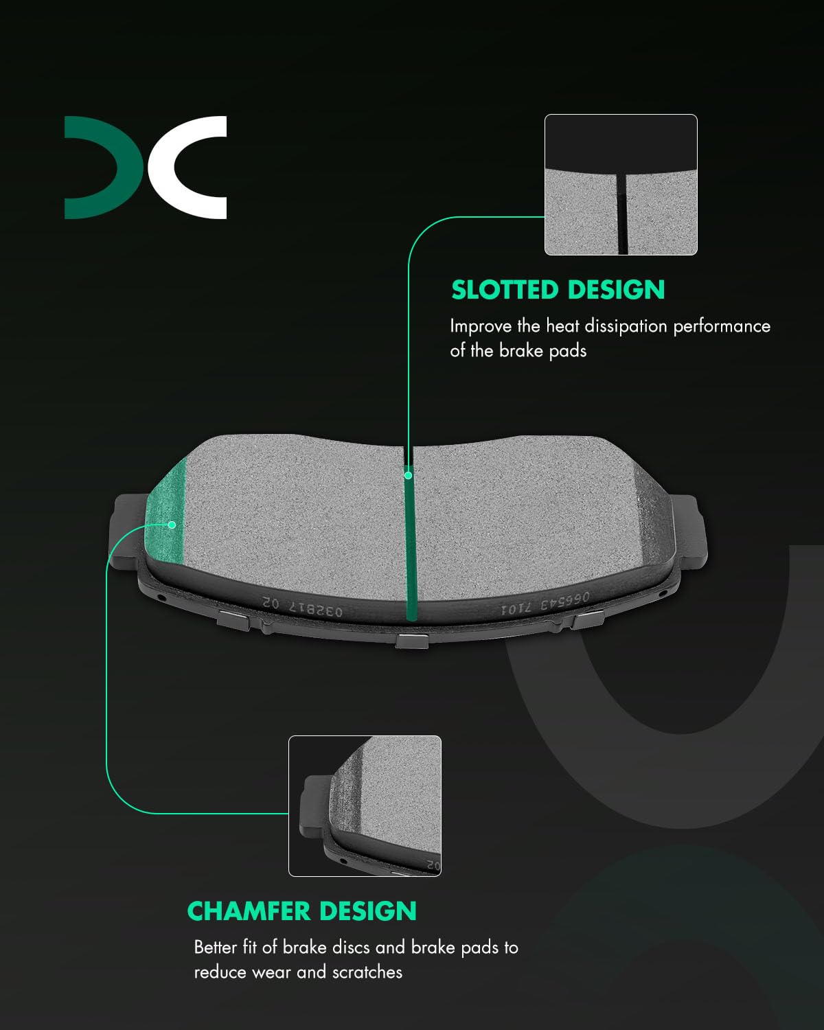 SCITOO close-up of ceramic pad surface, emphasizes consistent friction and break-in