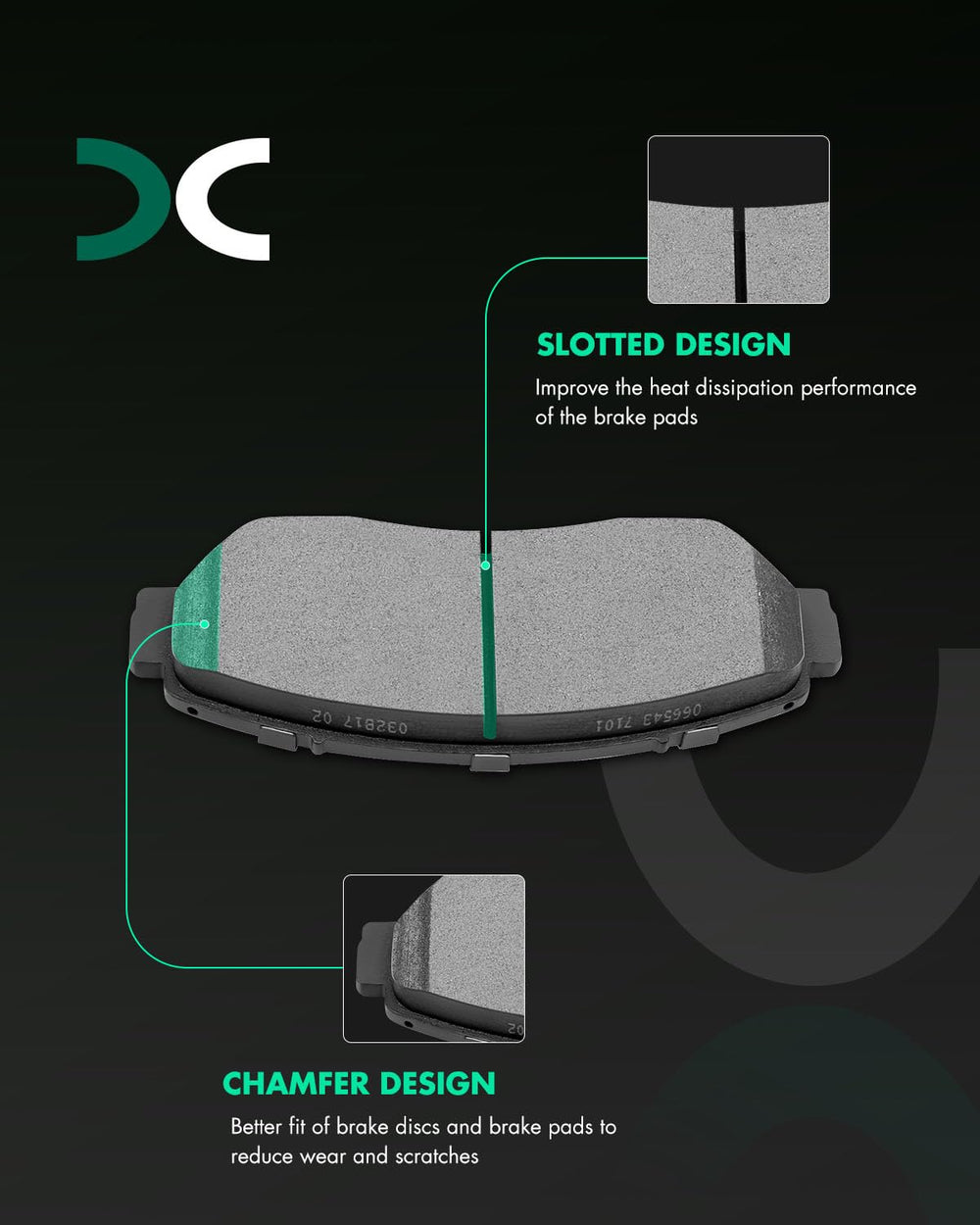 SCITOO close-up of ceramic pad surface, emphasizes consistent friction and break-in