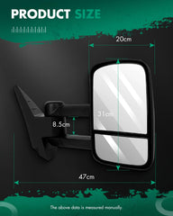 SCITOO side profile folded mirror showing compact storage advantage
