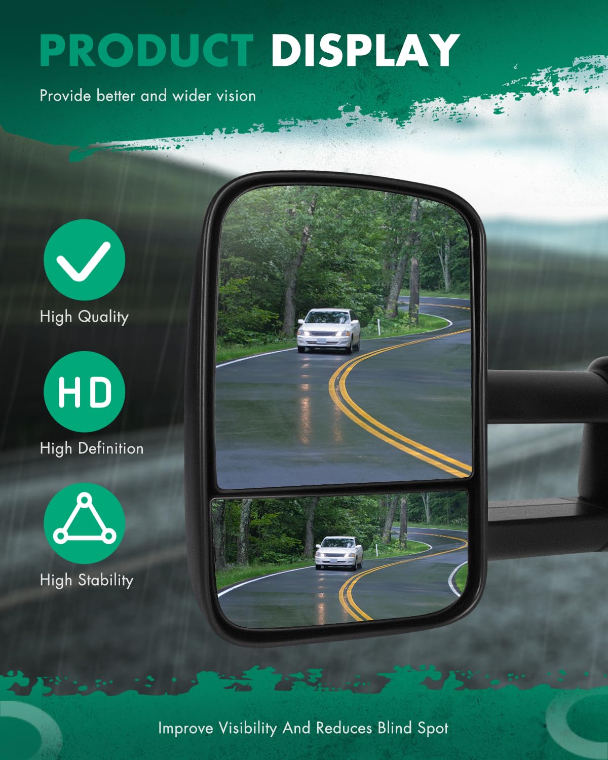 SCITOO mirror beside hand for scale to show compact design and easy handling
