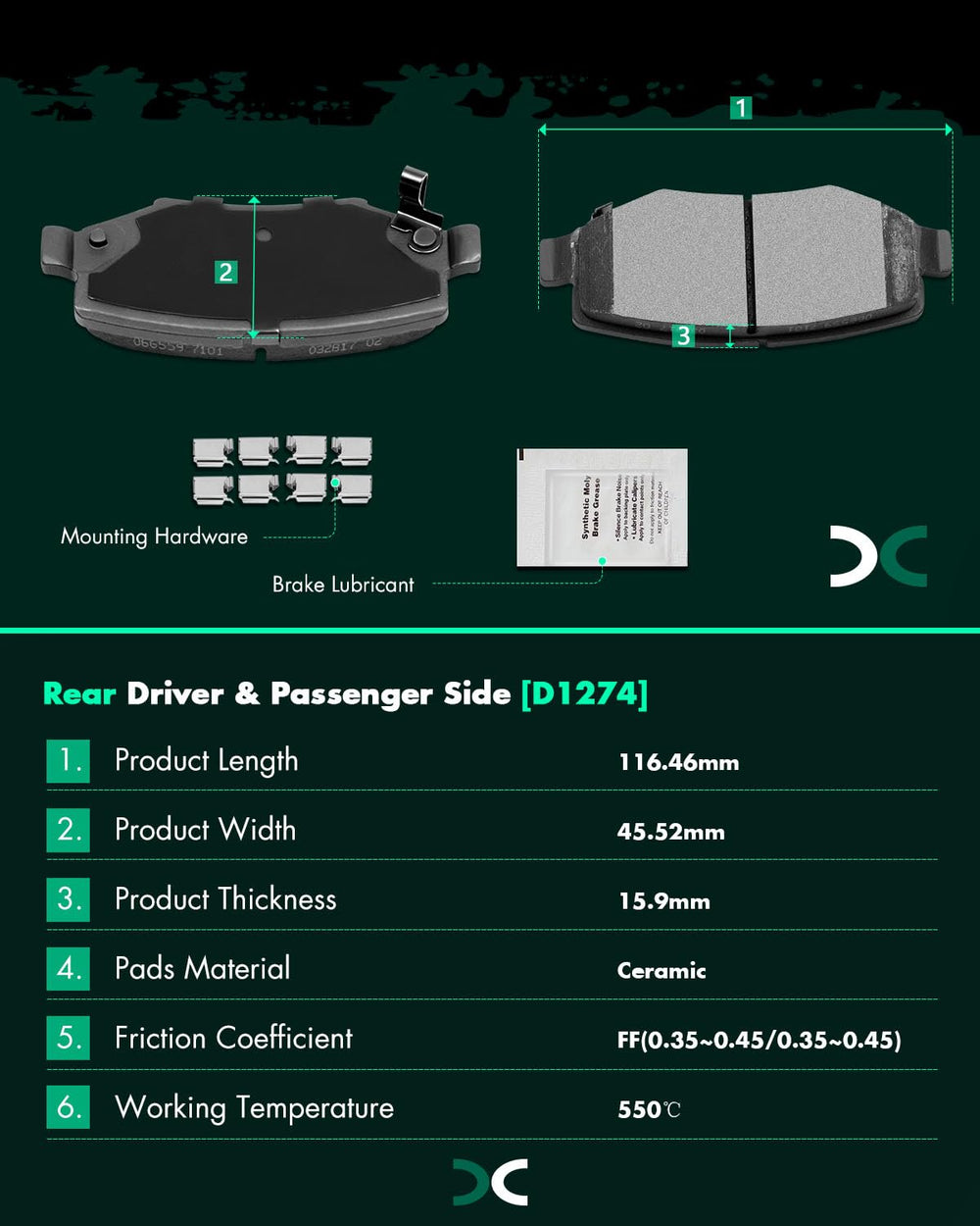 SCITOO pad slot and chamfer detail improving heat dissipation and reduced noise