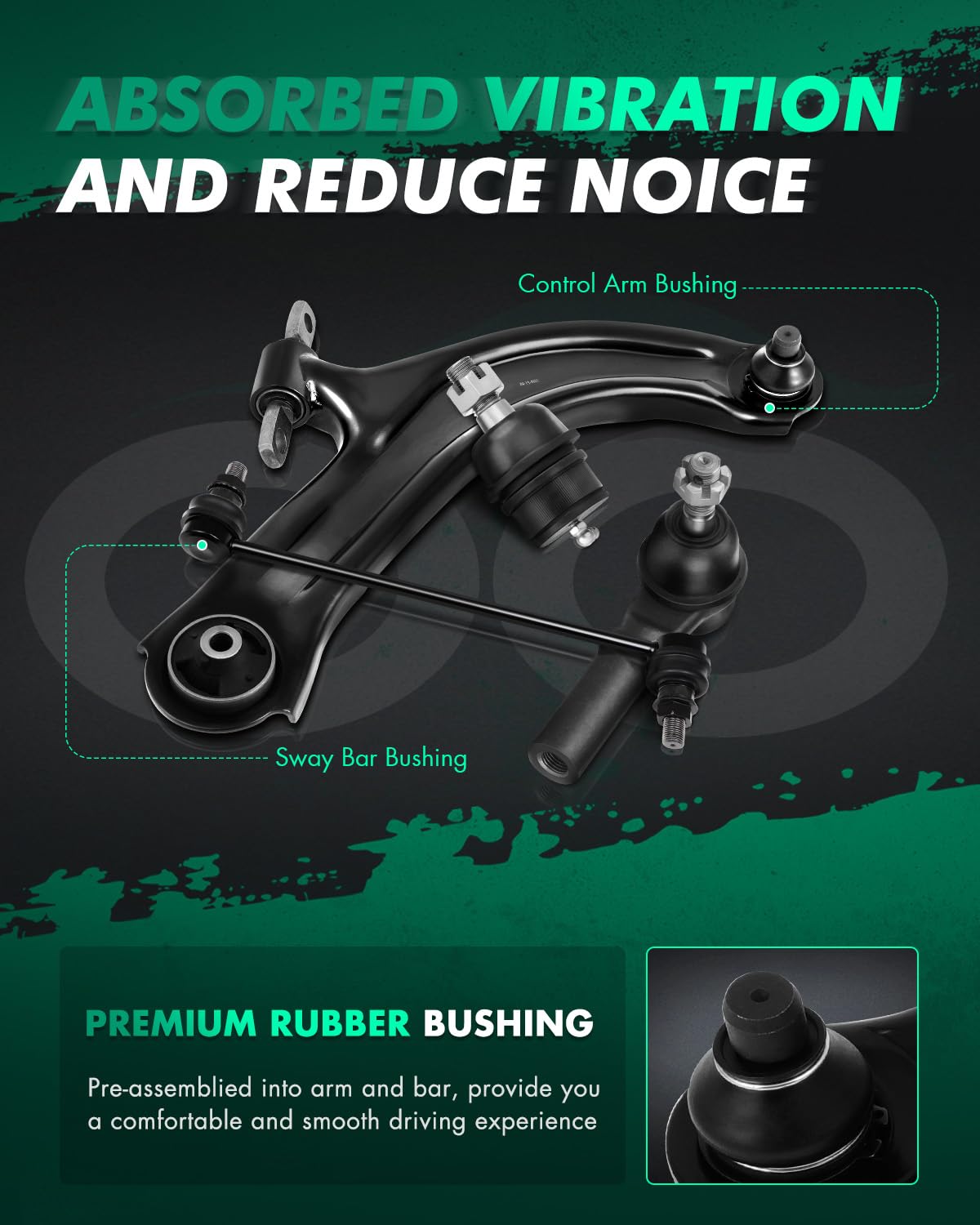 SCITOO bushing and metal texture view indicating corrosion resistance